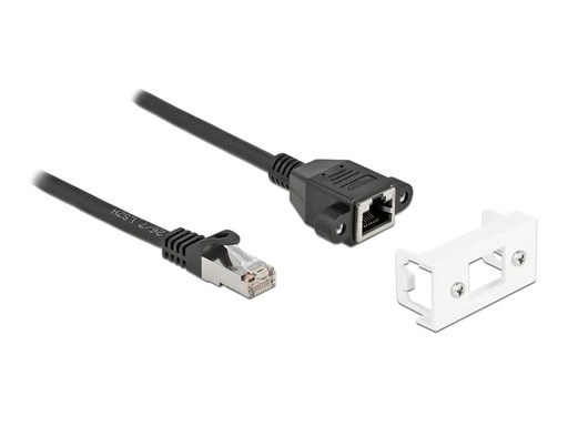 [90233814 1376202] Delock Patchkabel für Easy 45 Modul Cat 6A, S/FTP, 1 m, Schwarz