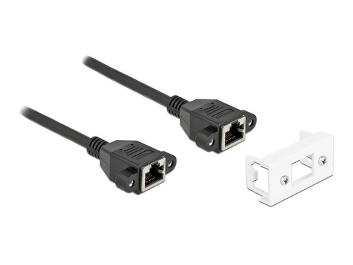 [90233990 1376196] Delock Patchkabel für Easy 45 Modul Cat 6A, S/FTP, 1 m, Schwarz