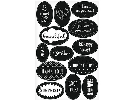 [90234081 1301821] Herlitz Motivsticker Sprüche 13 Sticker, Just Black