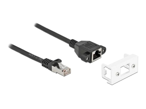 [90234118 1376207] Delock Patchkabel für Easy 45 Modul Cat 6A, S/FTP, 0.5 m, Schwarz