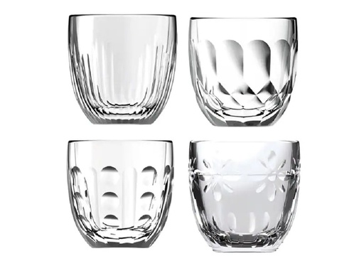 [90234231 1378228] La Rochère Espresso Becher Troquet 100 ml, 4 Stück, Transparent