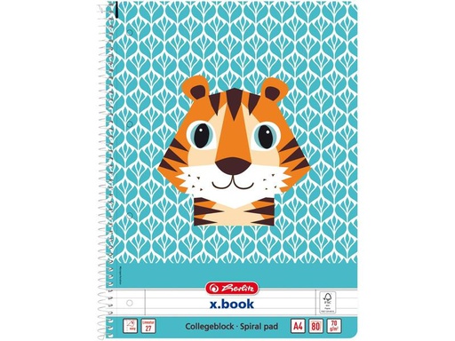 [90234760 1301785] Herlitz Schreibblock Cute Tiger A4 80 Blatt liniert