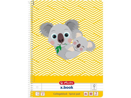 [90234817 1301781] Herlitz Schreibblock Cute Koala A4 80 Blatt liniert