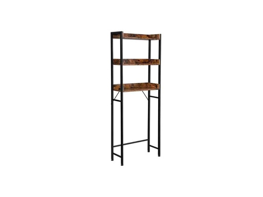 [90234885 1375238] VASAGLE Badezimmerregal mit 3 Ablagen 63 x 165 cm, Braun/Schwarz