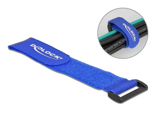 [90039835 1214435] Delock Klettkabelbinder Blau 280 mm x 38 mm 3 Stück