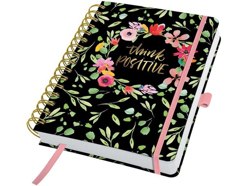 [90235792 1370666] Jolie Tagesplaner Flower Love A5, undatiert, Grün/Rosa/Schwarz