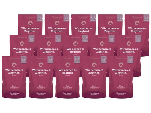 [90235887 1371381] Herrmann's Nassfutter Sensibel Ziege mit rote Beete und Hirse,15x150g