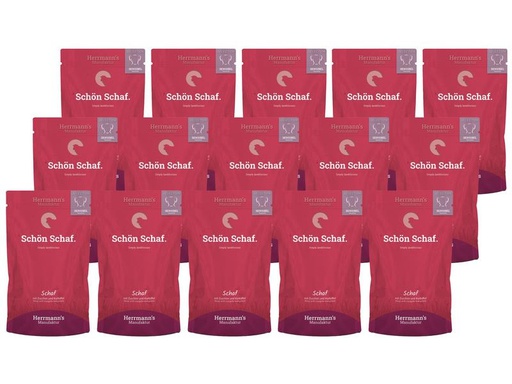 [90235895 1371382] Herrmann's Nassfutter Sensibel Schaf, Zucchini und Kartoffeln,15x150g