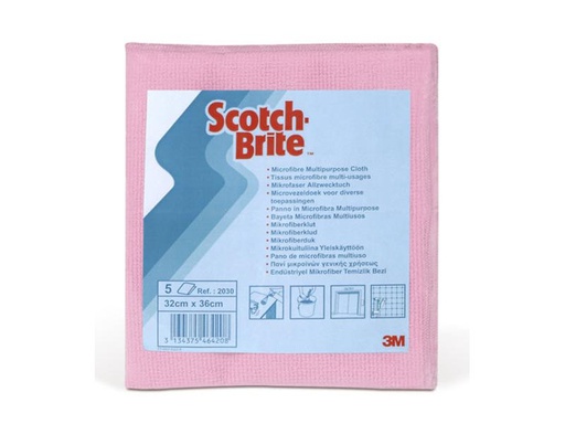 [90236265 1373819] Scotch-Brite Mikrofaser-Reinigungstuch 30 x 40 cm, 5 Stück  Rot