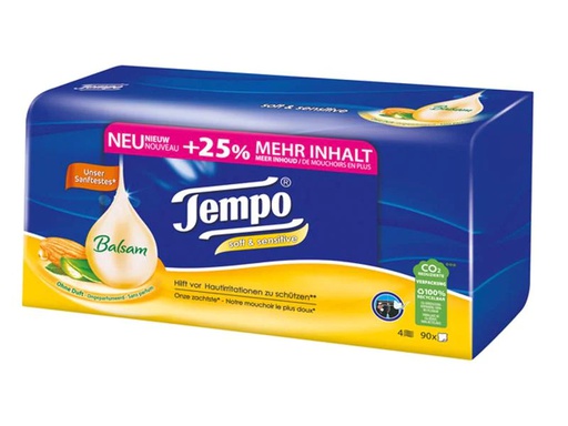 [90236634 1299535] Tempo Taschentücher Box soft &amp; sensitive 90 Stück