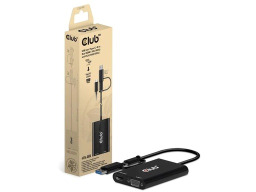 [90236761 1387492] Club 3D Adapterkabel CSV-1611 USB 3.0/USB Type-C - HDMI/VGA