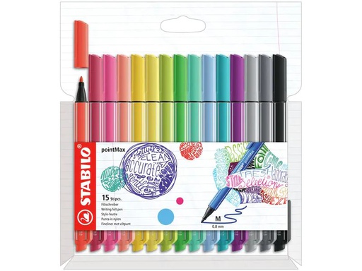 [90236858 1353132] STABILO PointMax Kartonetui ARTY 15er
