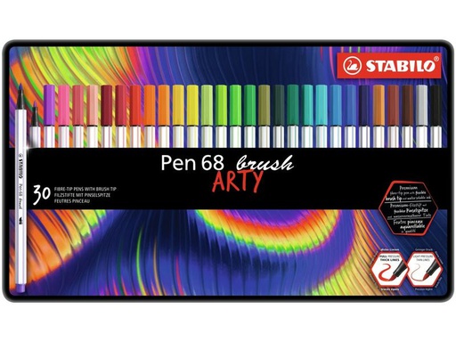 [90236884 1353131] STABILO Pen 68 brush ARTY 30er Metalletui