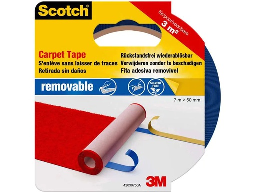[90236897 1382571] 3M Scotch Teppich-Klebeband, wiederablösbar 50 mm x 7 m, Blau