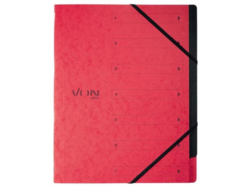 [90236902 1384514] VON Ordnungsmappe mit 6 Fächern, Rot