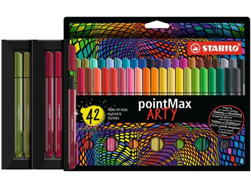 [90236908 1353134] STABILO PointMax Kartonetui ARTY 42er