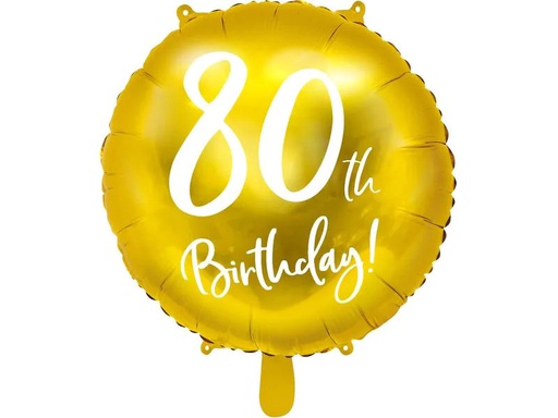 [90236911 1300125] Partydeco Folienballon 80th Birthday Gold/Weiss