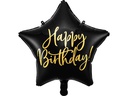 Partydeco Folienballon Happy Birthday Gold/Schwarz