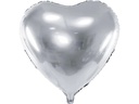 Partydeco Folienballon Herz Silber