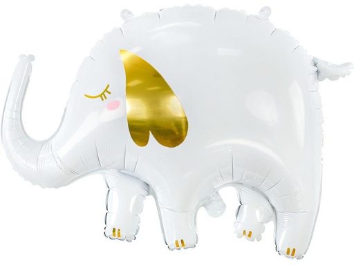 [90237206 1300085] Partydeco Folienballon Elephant Gold/Weiss