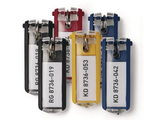 [90040423 750184] DURABLE Schlüsselanhänger 6 Stück, Mehrfarbig