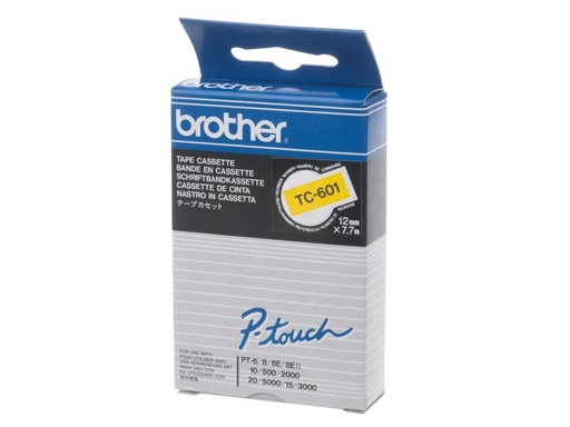 [90040444 143539] Brother Beschriftungsband TC-601 Schwarz auf Gelb