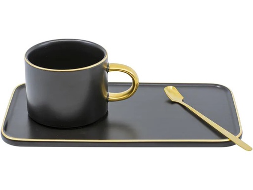 [90237540 1391373] Kadastar Kaffeetasse Elegance 200 ml, 1 Stück, 3-teilig, Schwarz