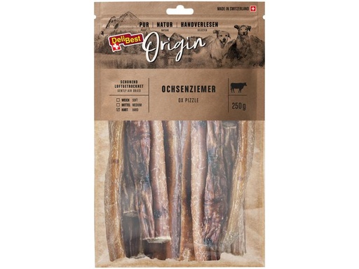[90237744 1384225] DeliBest Kausnack Origin Ochsenziemer 15 cm, 250 g, Schweizer Fleisch