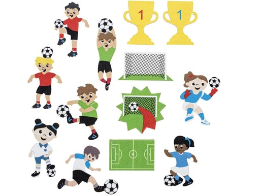 [90237938 1369114] Glorex Moosgummi Sticker Fussball 29-teilig, selbstklebend