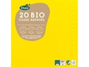 BioPak Papierservietten 24 cm x 24 cm, 20 Stück, Gelb