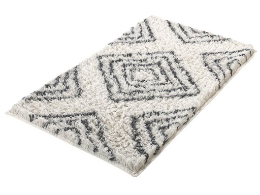 [90238607 1315079] Kleine Wolke Badteppich Boho 60 x 100 cm, Hellgrau/Nature