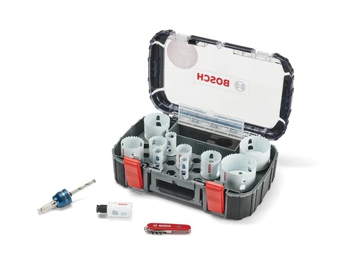 [90238728 1390764] Bosch Professional Lochsägen-Set für Holz &amp; Metall 14-teilig, + Taschenmesser