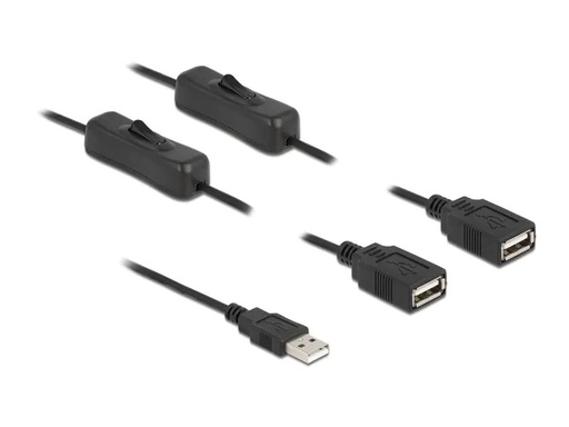 [90238761 1396729] Delock USB-Stromkabel mit Schalter USB A - USB A 1 m