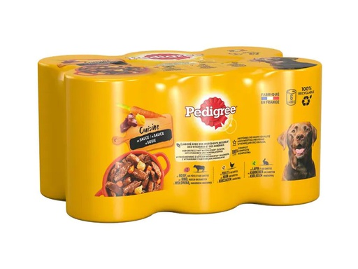 [90238788 1395610] Pedigree Nassfutter Adult Saftiges Geschnetzeltes, 6 x 400 g