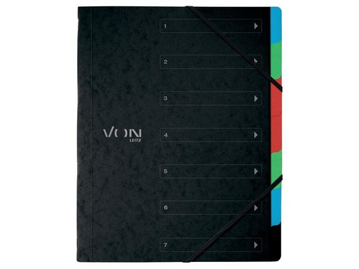[90238925 1384517] VON Ordnungsmappe mit 6 Fächern, Schwarz