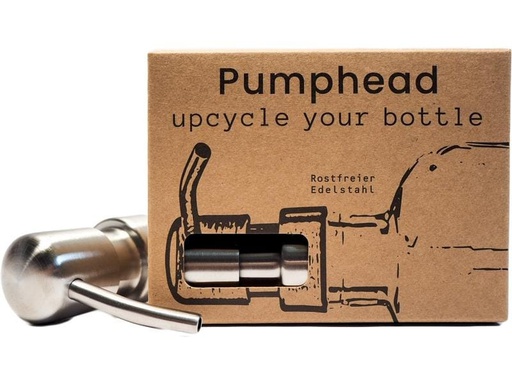 [90238946 1391785] Pumphead Seifenpumpe für Glasgetränkeflaschen Silber