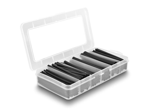 [90238955 1388232] Delock Schrumpfschlauch Sortimentsbox, schwarz, 122-teilig