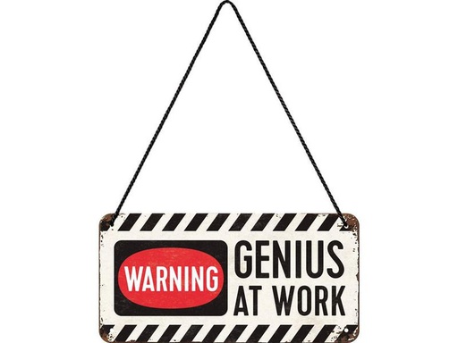 [90239388 1390039] Nostalgic Art Schild Genius at Work 20 x 10 cm, Metall