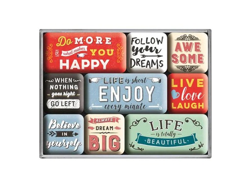 [90239489 1390047] Nostalgic Art Magnet-Set Enjoy Life 1 Stück, Mehrfarbig