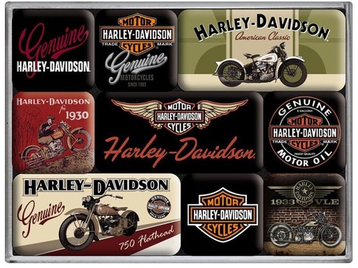 [90239559 1390045] Nostalgic Art Magnet-Set Harley Davidson 1 Stück, Mehrfarbig