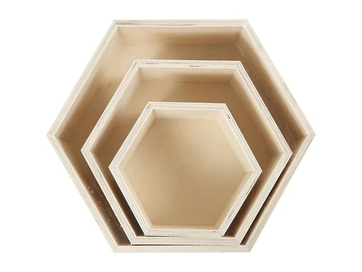 [90041011 656863] Creativ Company Holzartikel Wandregal, Sechseck