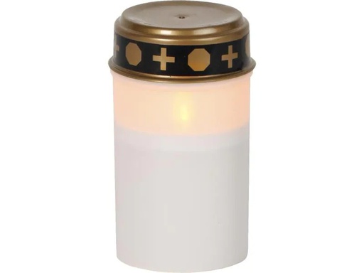 [90041034 1002907] Star Trading LED Grabkerze Serene Ø 7 x 12 cm, Weiss