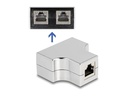 Delock RJ45 Splitter, 1x RJ45 Buchse zu 2x RJ45 Buchse 1 Stück
