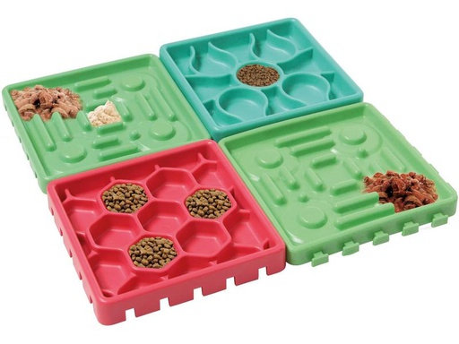 [90239996 1380124] SwissPet Kombi-Napf Feed &amp; Play, Combo-Set, 4er