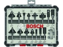 Bosch Professional Fräserset 1/4-Schaft, 15-teilig