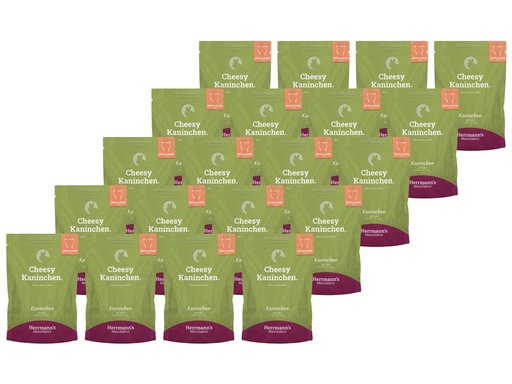[90240126 1371362] Herrmann's Nassfutter Kaninchen und Käse, 20 x 100g