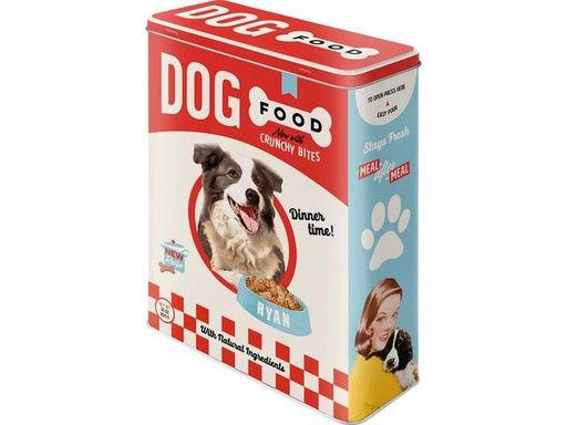 [90240143 1390061] Nostalgic Art Vorratsdose Dog Food 4 l, Blau/Rot/Weiss