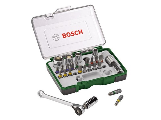 [90240430 1338115] Bosch Schrauberbit- und Ratschen-Set, 27-teilig