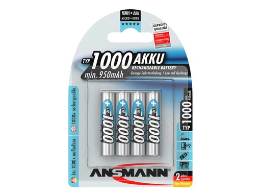 [90041216 1120982] Ansmann Akku 4x AAA Typ 1000 950 mAh