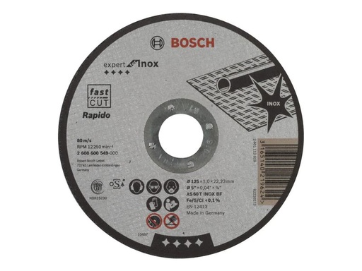 [90240516 1338386] Bosch Professional Trennscheibe gerade Expert for Inox, 125 x 1 mm